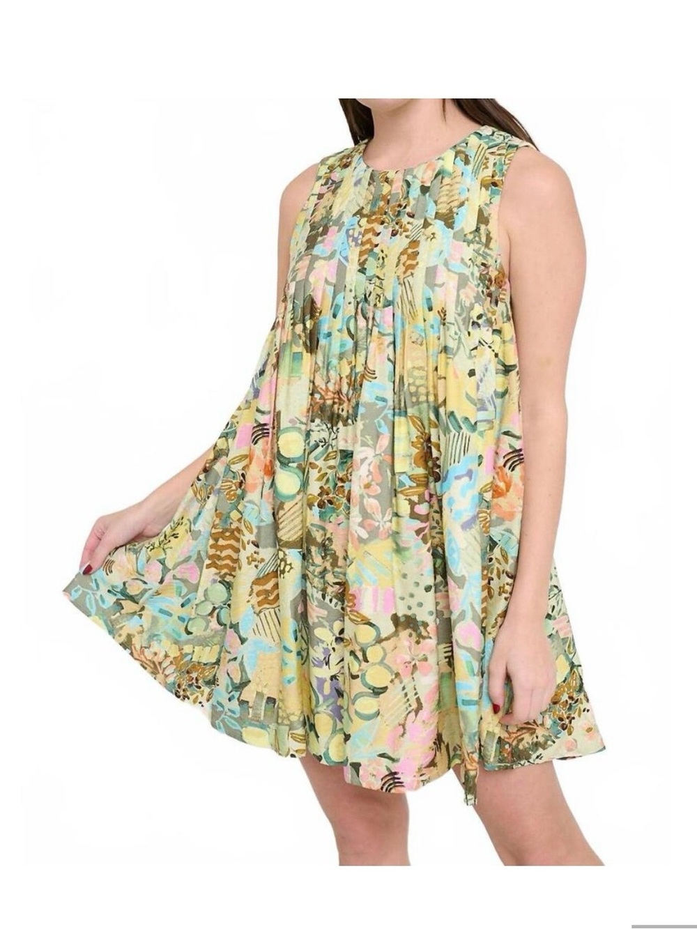 BNWT Meet me in Santorini Meadow Pleat Dress Size XS